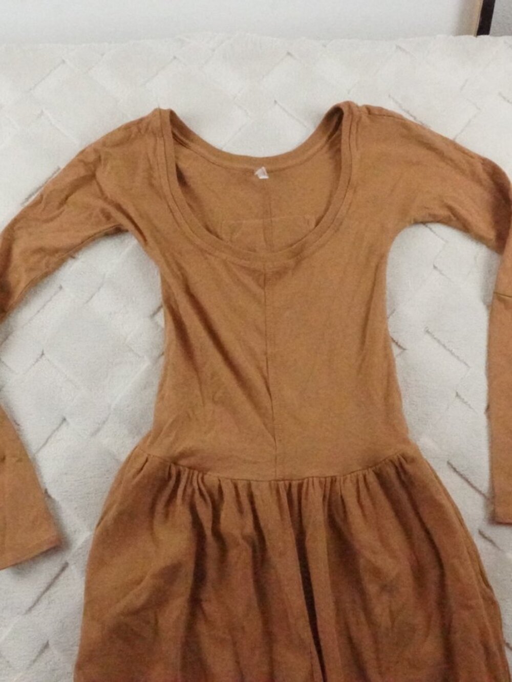 FREE PEOPLE FP MOVEMENT CAMEL HOT SHOT SCOOP NECK WIDE LEG ONE PIECE JUMPSUIT XS - Picture 4 of 15